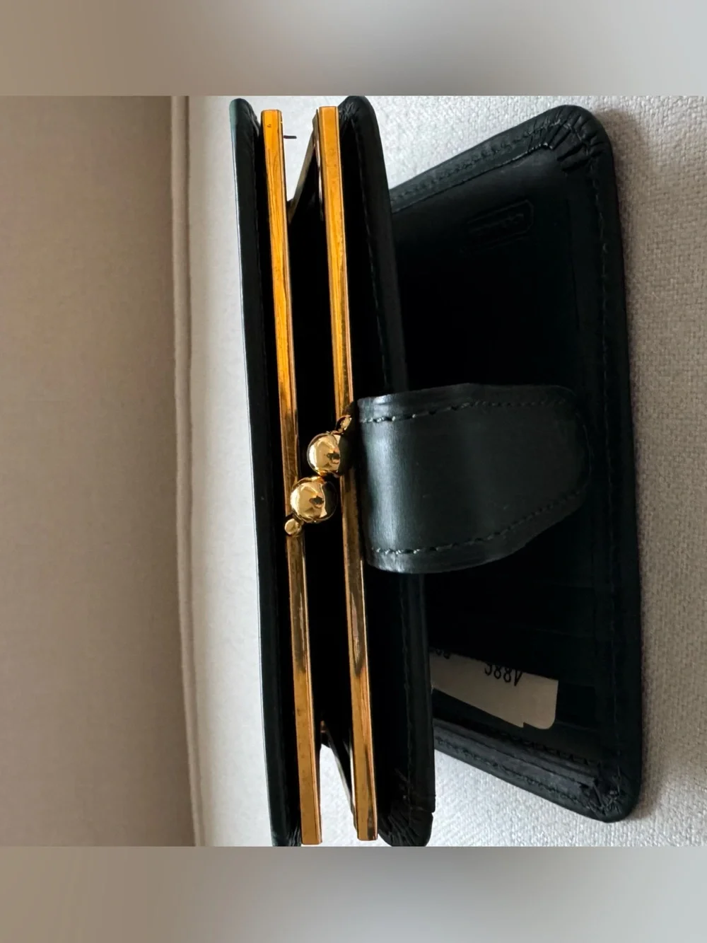 Coach Green Leather Snap Card Holder